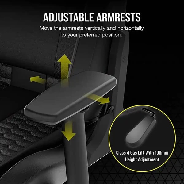 Corsair TC100 RELAXED Gaming Chair - Leatherette Black - image 4
