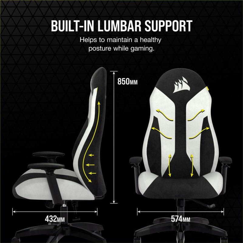 CORSAIR Gaming Chair TC60 Relaxed Fit White - image 4