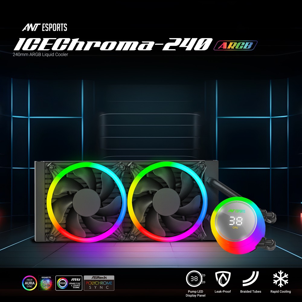 Ant Esports Ice Chroma 240 ARGB Black Liquid Cooler - image 4