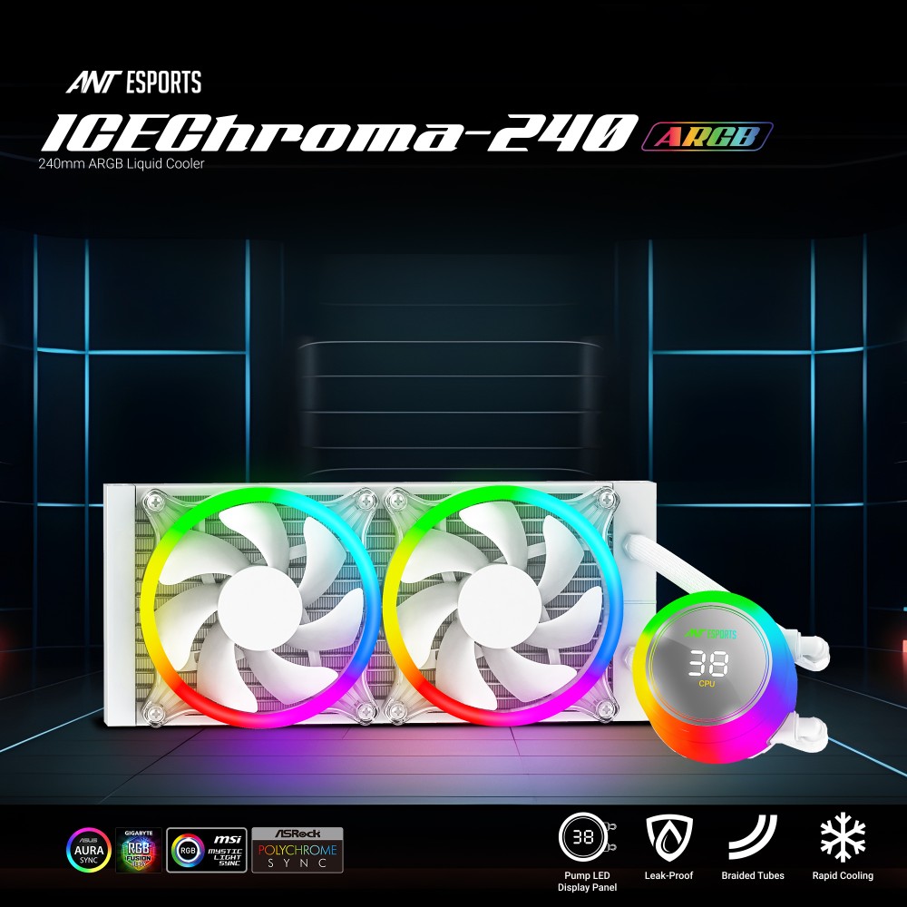 Ant Esports Ice Chroma 240 ARGB White Liquid Cooler - image 6