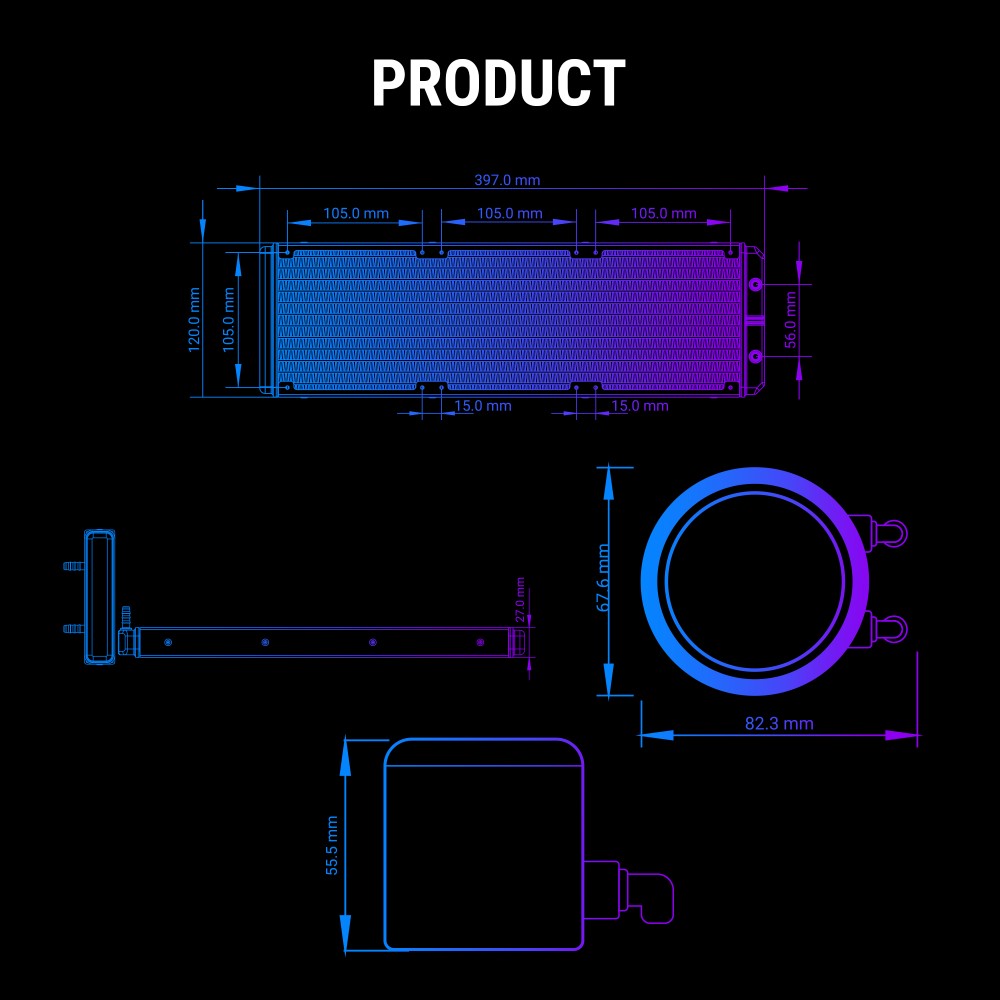 Ant Esports Ice Chroma 360 ARGB Black Liquid Cooler - image 7