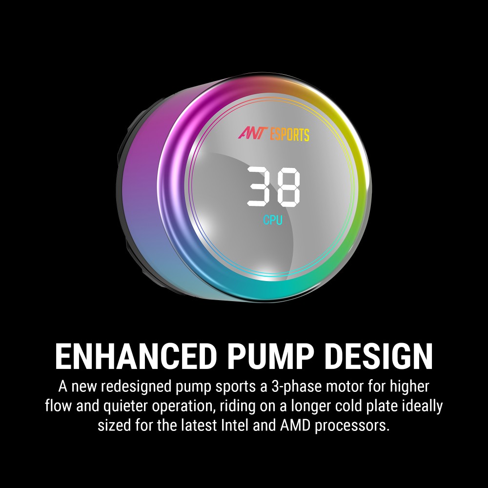 Ant Esports Ice Chroma 360 ARGB Black Liquid Cooler - image 9