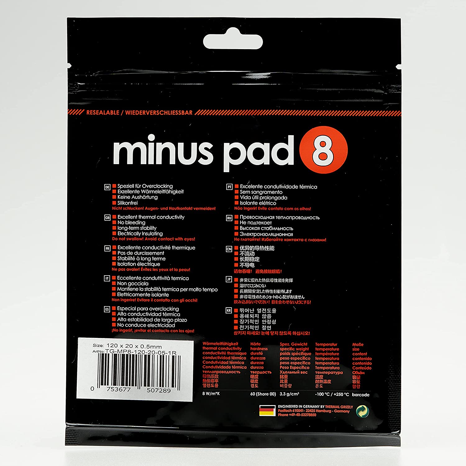 Thermal Grizzly Minus Pad 8 120 x 20 x 0.5 mm - image 4