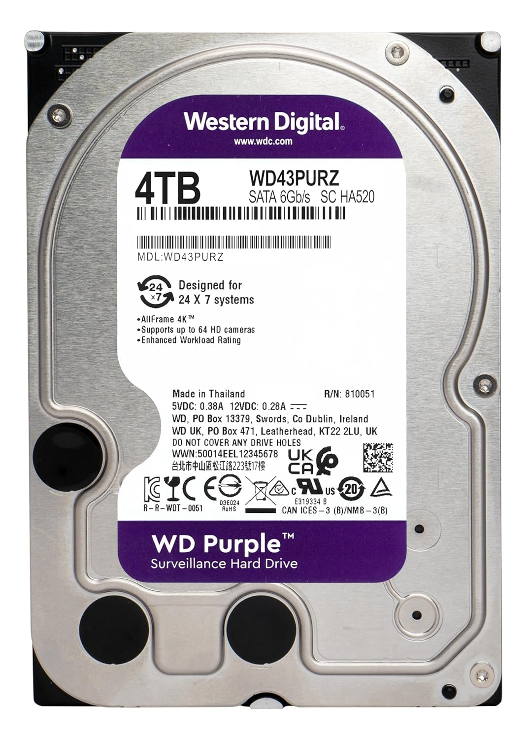 Western Digital Purple Surveillance 4TB 5400 RPM 3.5 Inch HDD - image 2