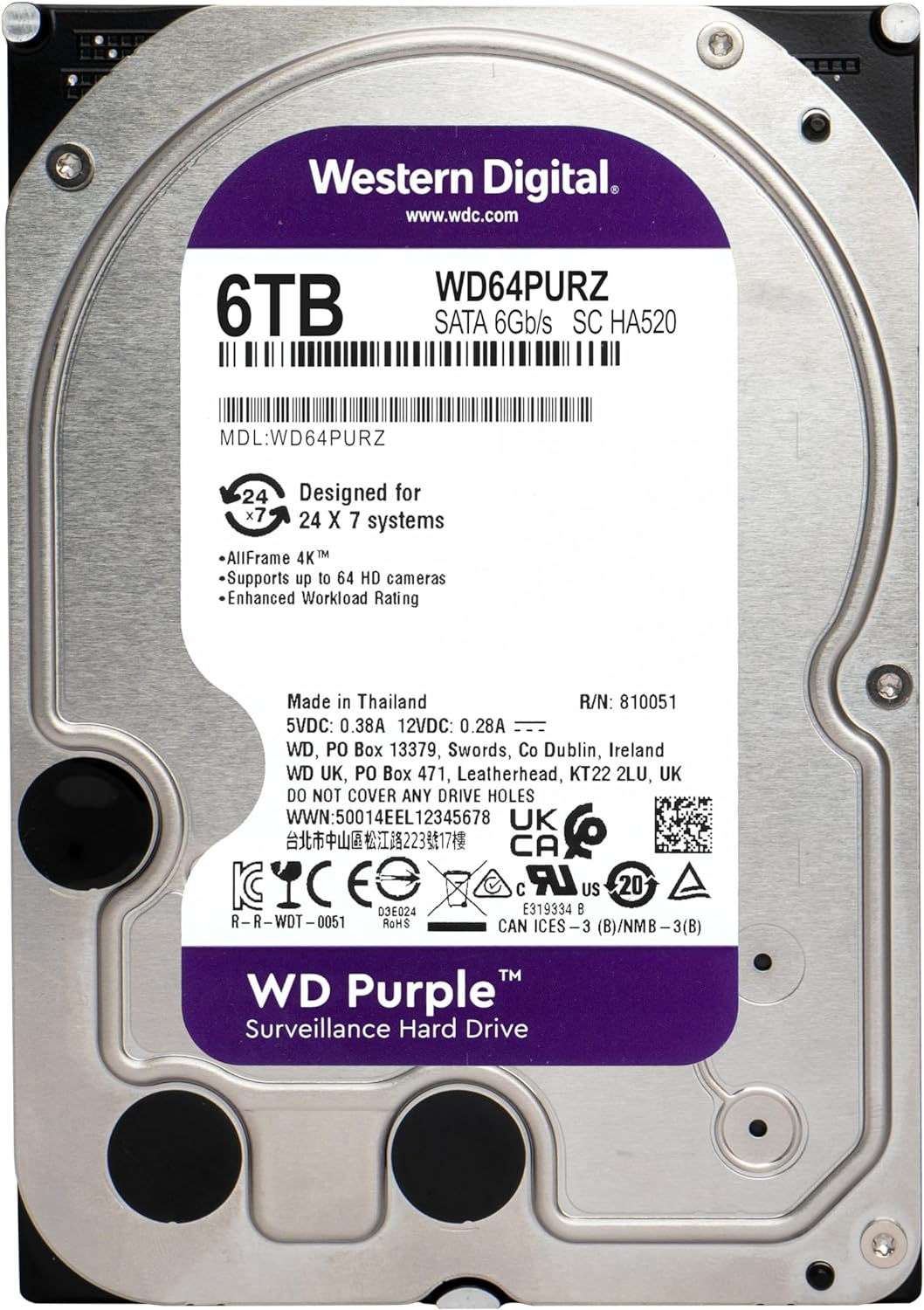 Western Digital Purple Surveillance 6TB 5400 RPM 3.5 Inch HDD - image 2