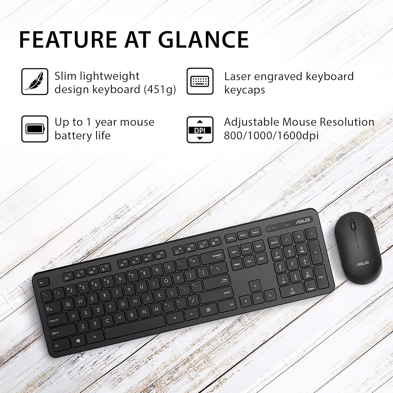 ASUS CW100 Keyboard and Mouse Combo - image 7