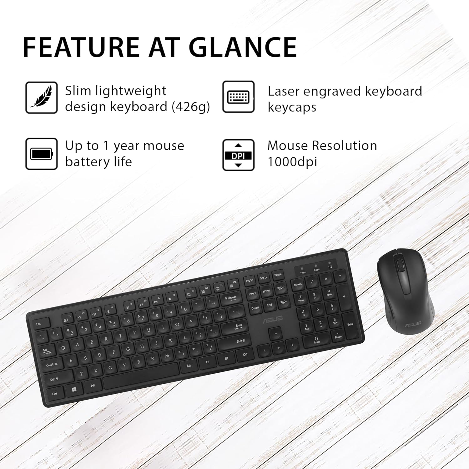 ASUS CW101 Keyboard and Mouse Combo - image 2