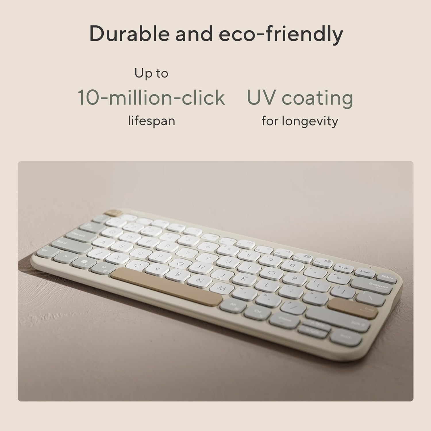 ASUS Marshmallow KW100 Oat Milk ultrathin wireless keyboard - image 2