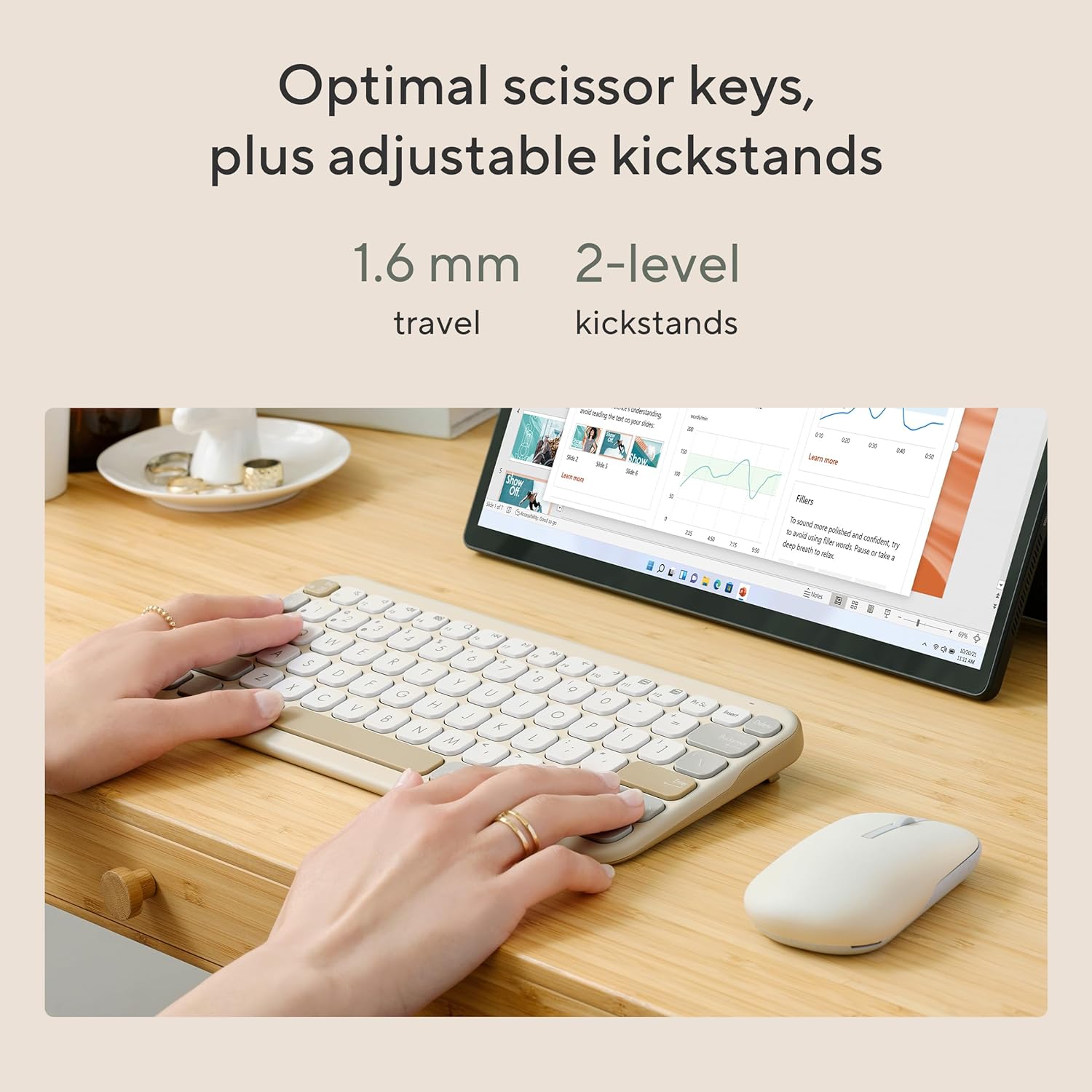 ASUS Marshmallow KW100 Oat Milk ultrathin wireless keyboard - image 5