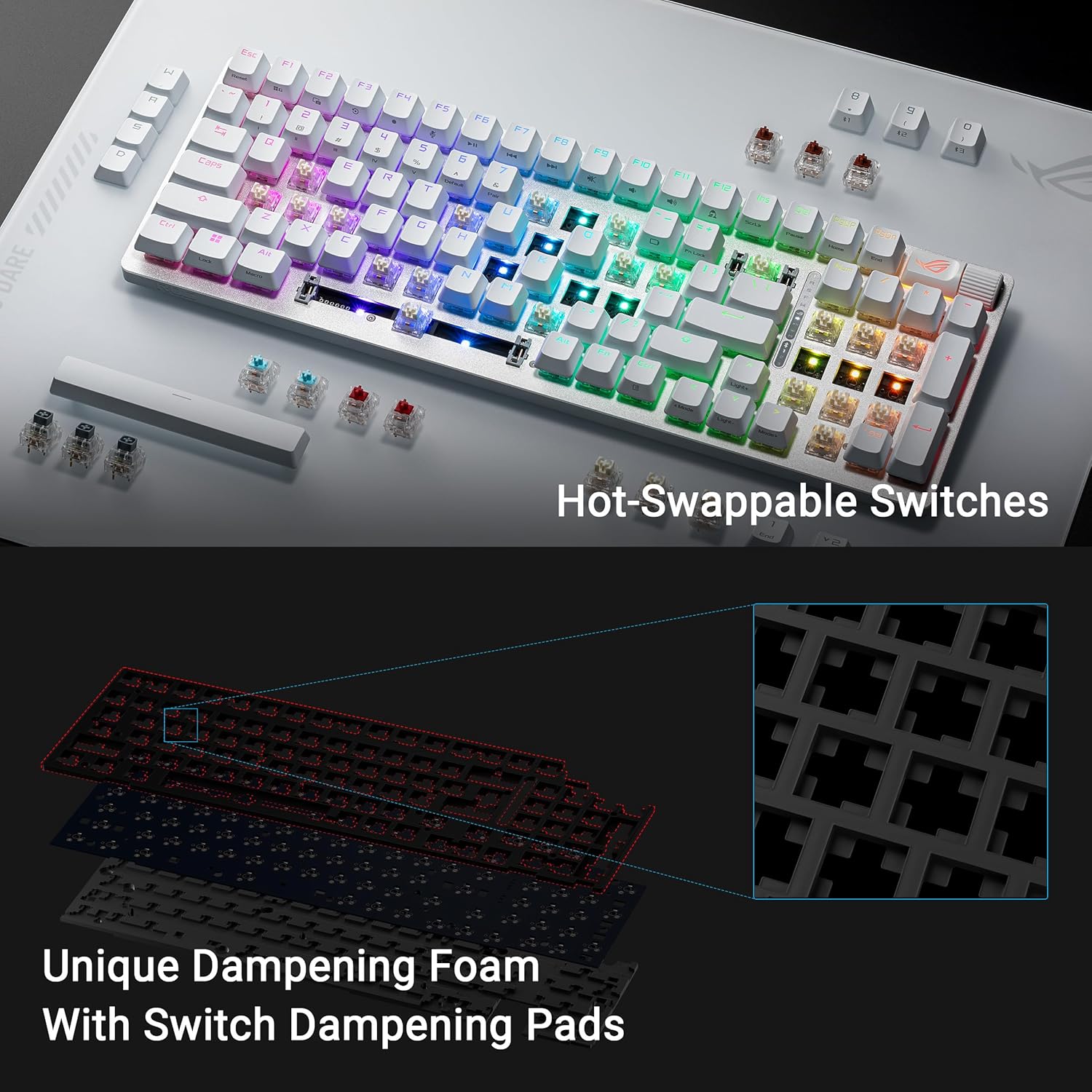 ASUS ROG Strix Scope II 96 Wireless NX Snow White Gaming Keyboard - image 4