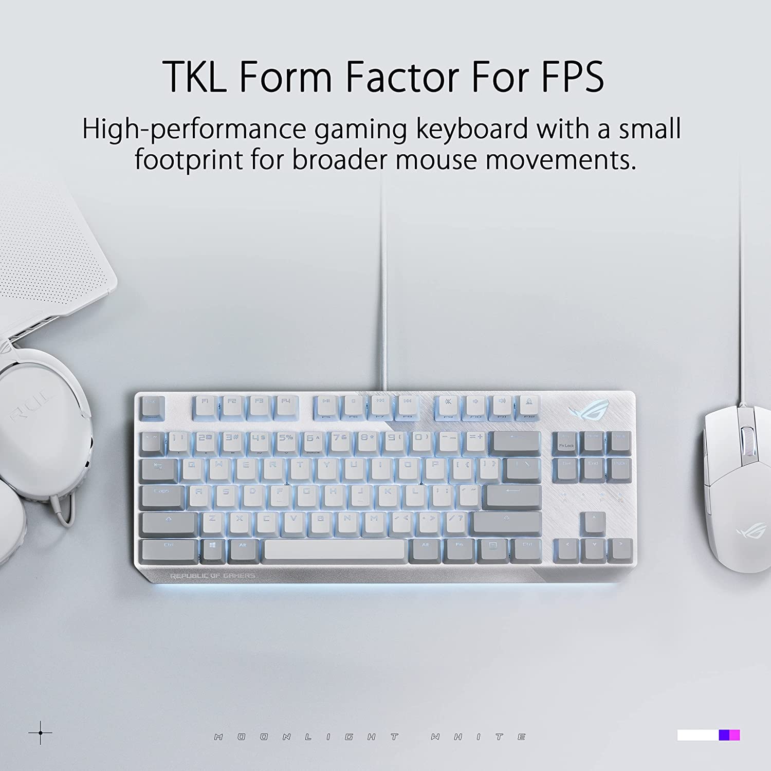 ASUS ROG Strix Scope NX TKL Moonlight White RED switches - image 3