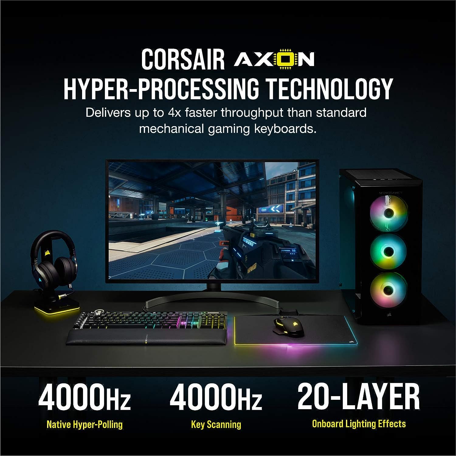 Corsair K100 RGB Mechanical CHERRY MX Speed Black Keyboard - image 3