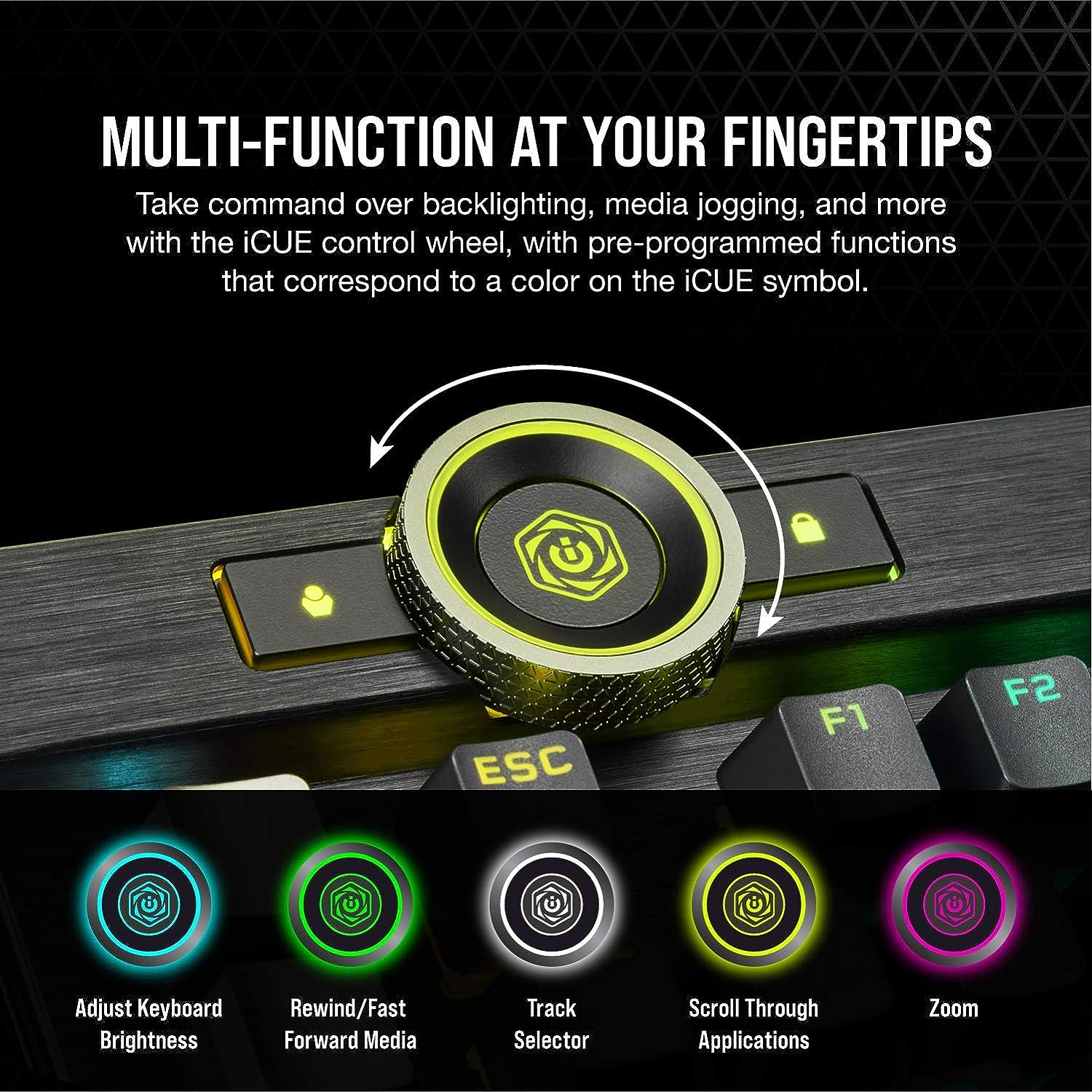 Corsair K100 RGB Mechanical CHERRY MX Speed Black Keyboard - image 4