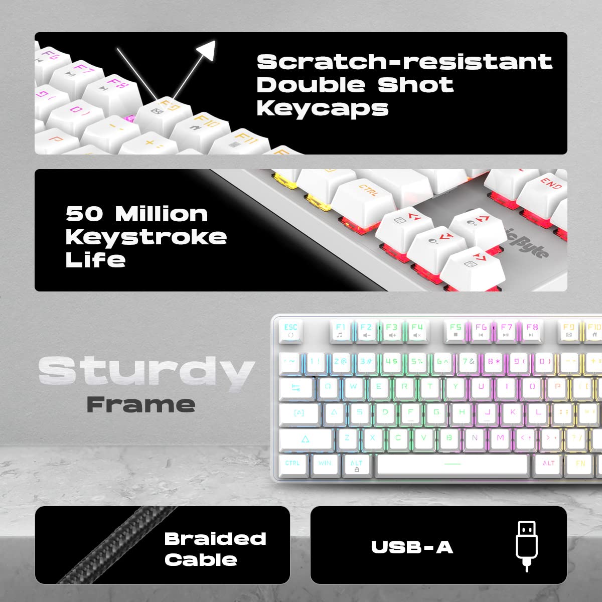 Cosmic Byte GK 37 Firefly White TKL Mechanical Keyboard - image 9