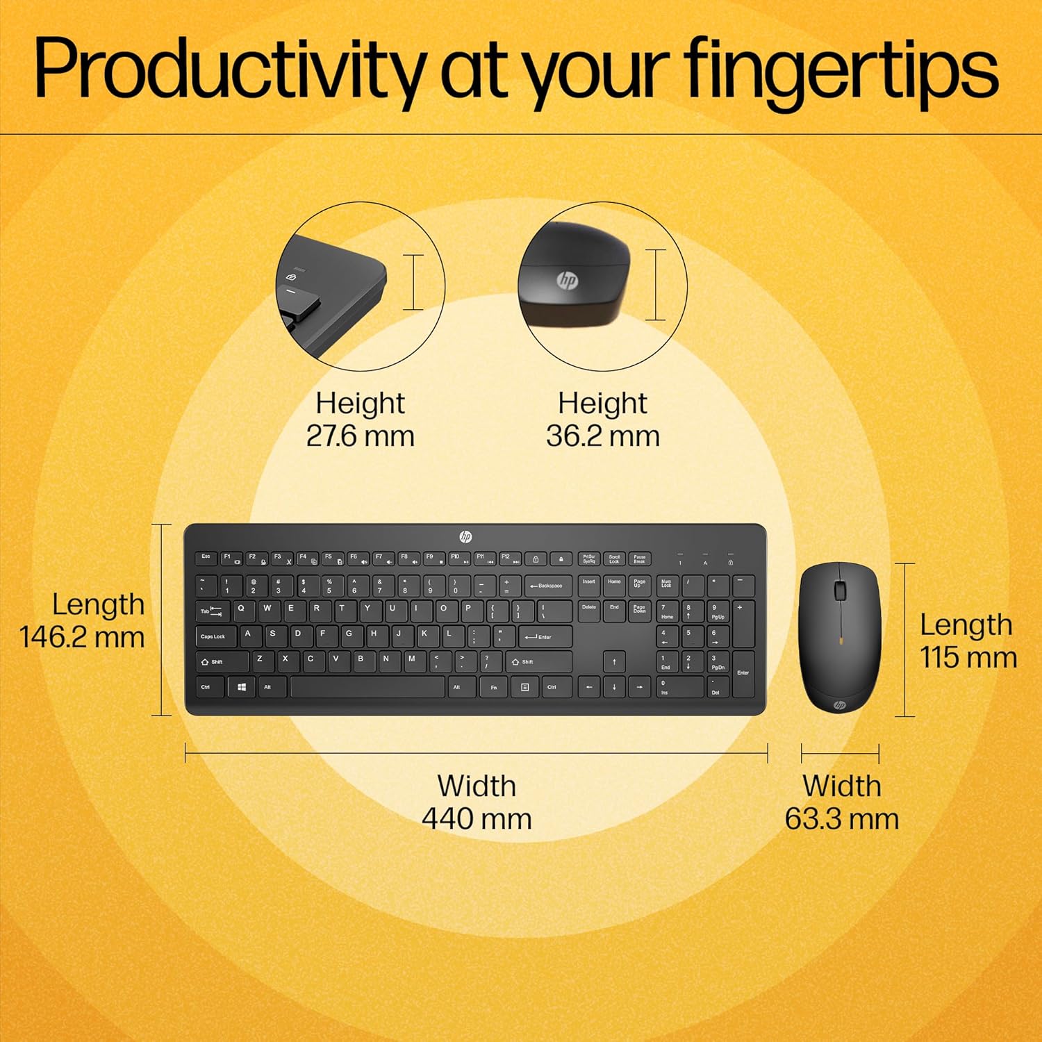 HP 230 Wireless Keyboard and Mouse Combo Black - image 2