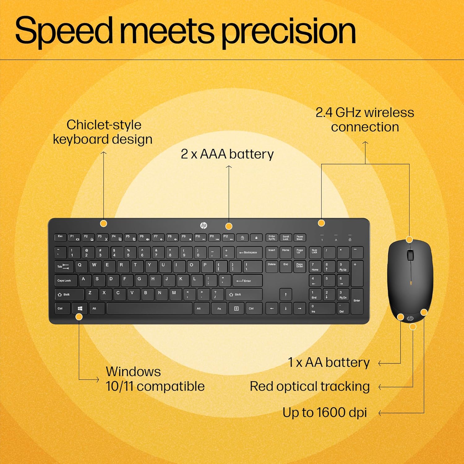 HP 230 Wireless Keyboard and Mouse Combo Black - image 8