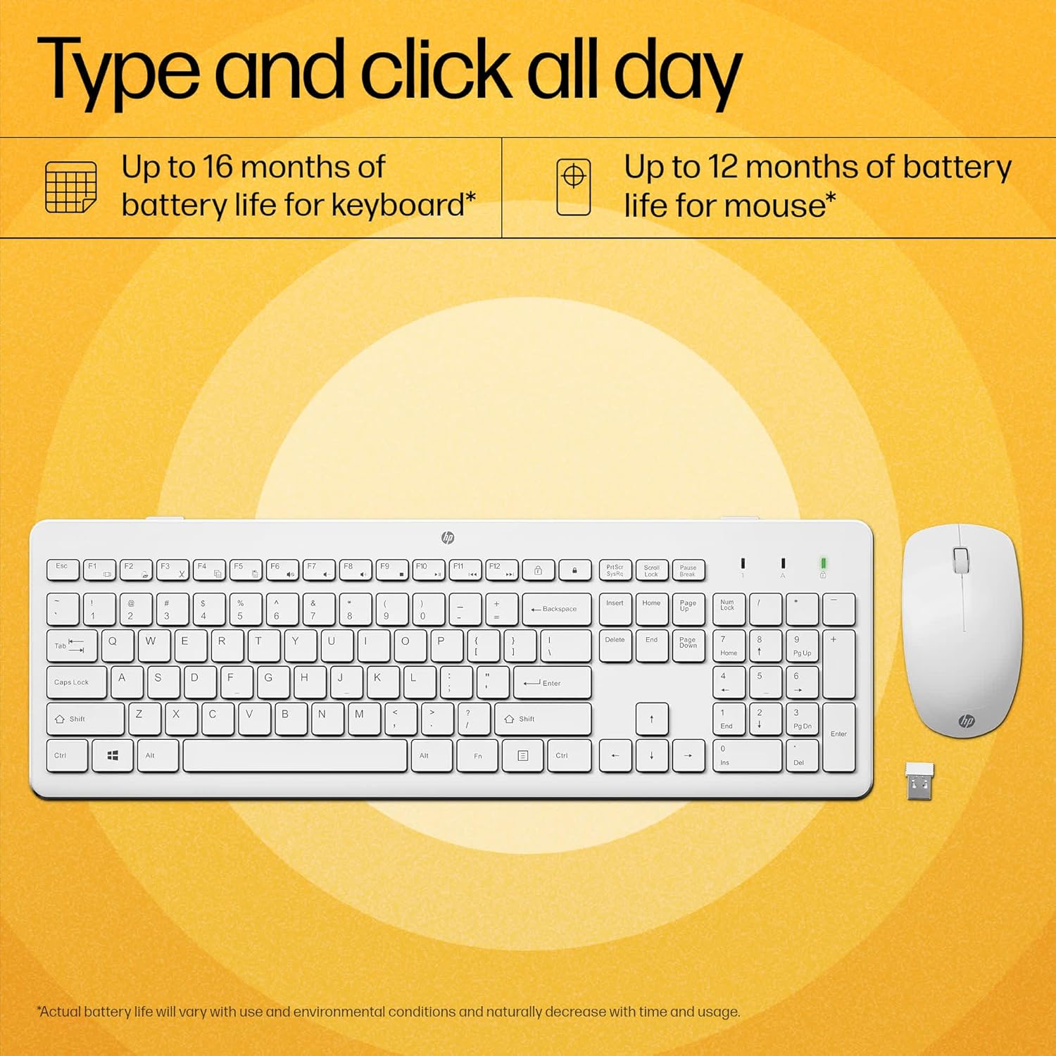 HP 230 Wireless Keyboard and Mouse Combo White - image 4