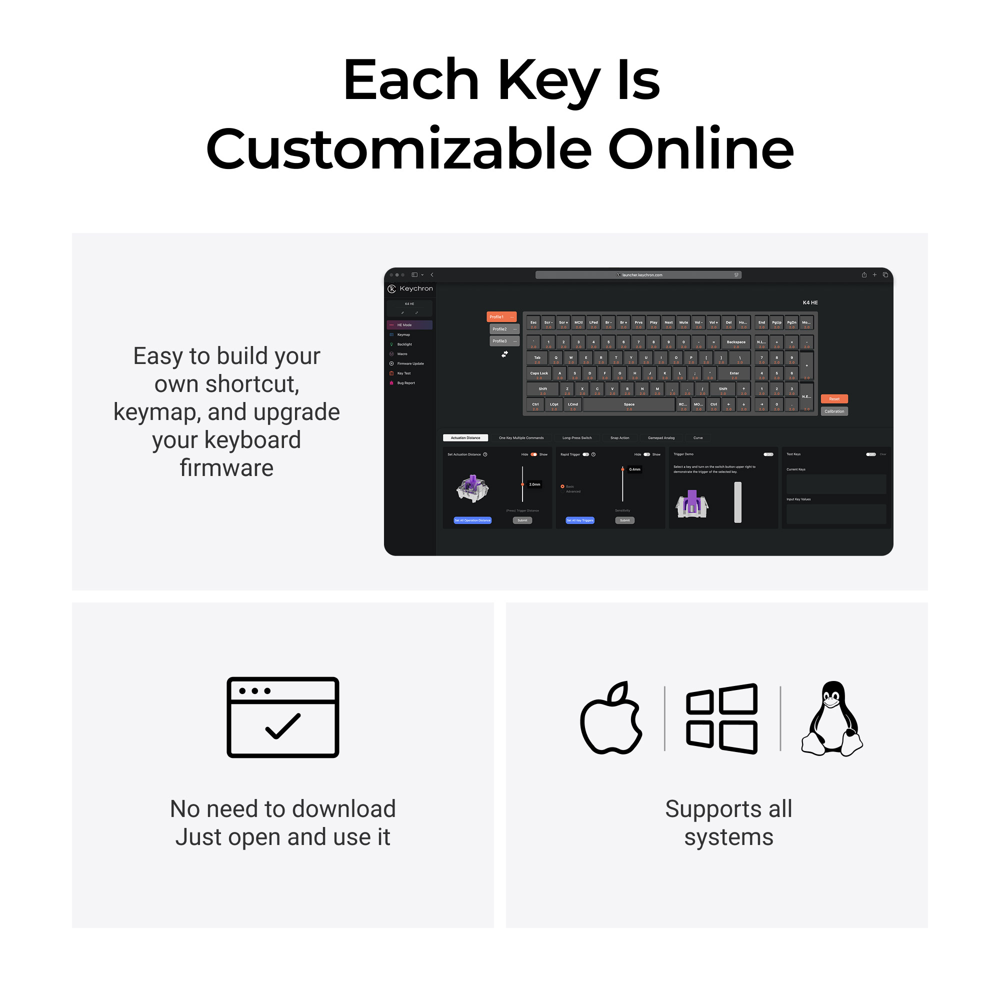 Keychron K4 HE Wireless Magnetic RGB Keyboard Black - image 3