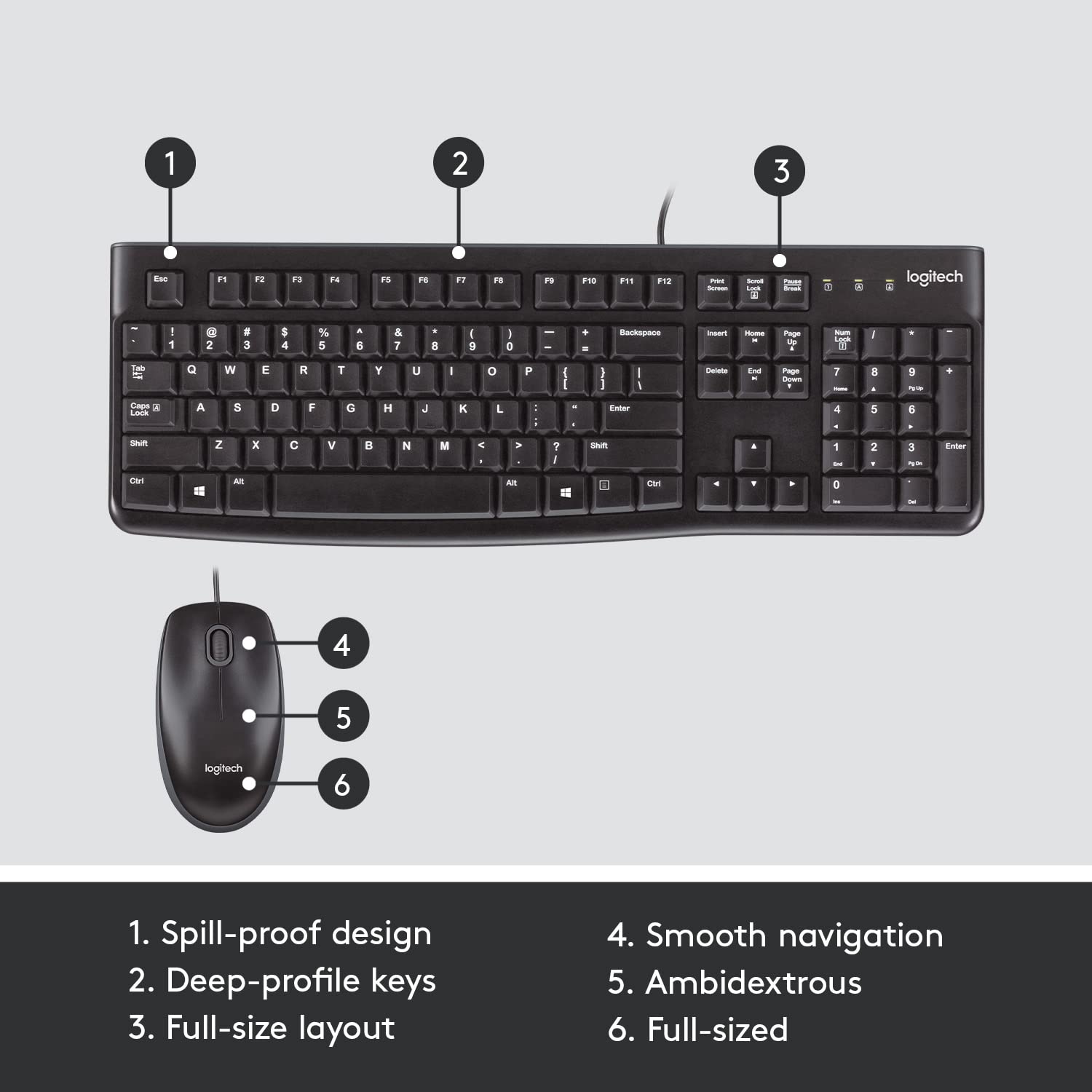 Logitech MK120 Wired USB Keyboard And Mouse Combo - image 6