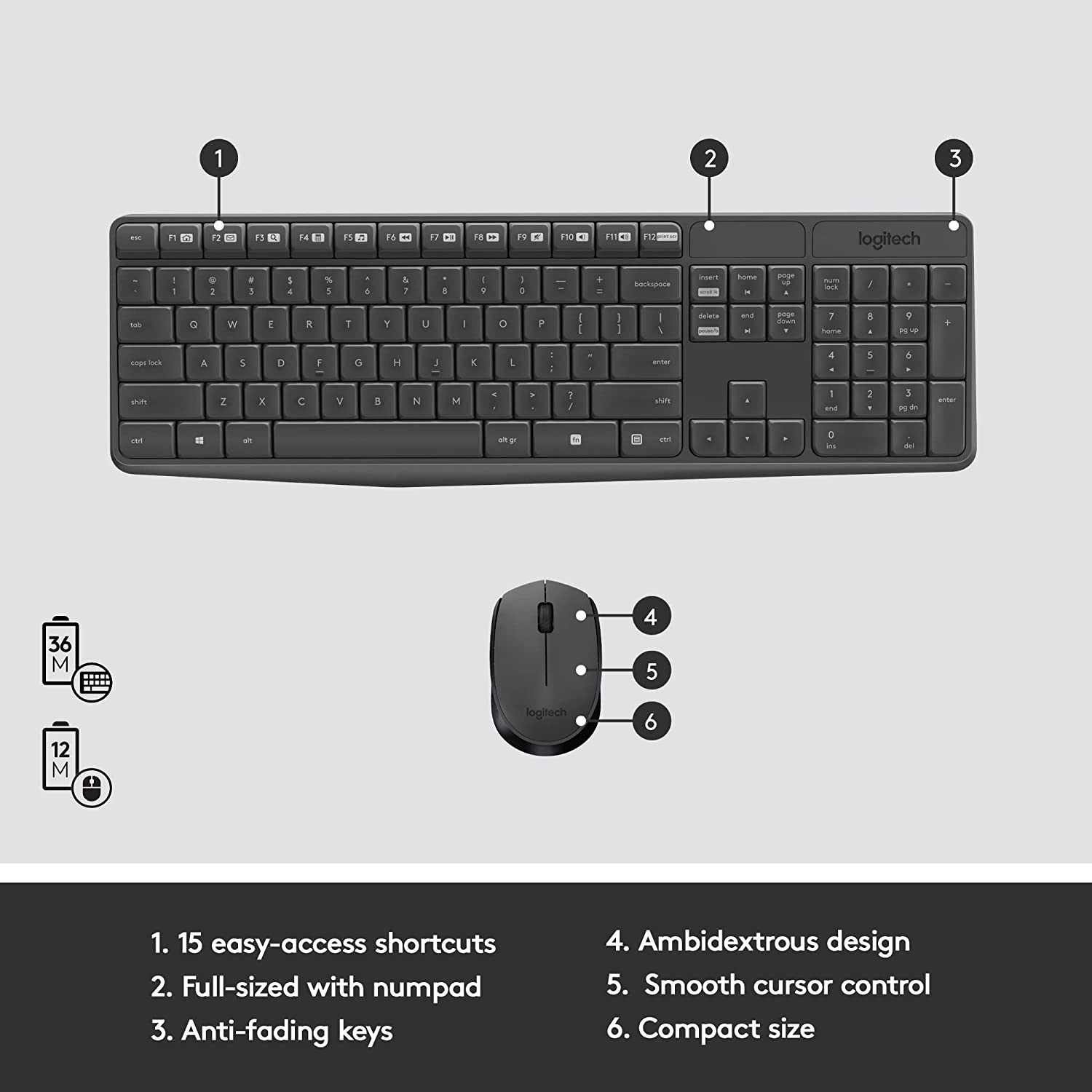 Logitech MK235 Durable Wireless Keyboard and Mouse Combo - image 2
