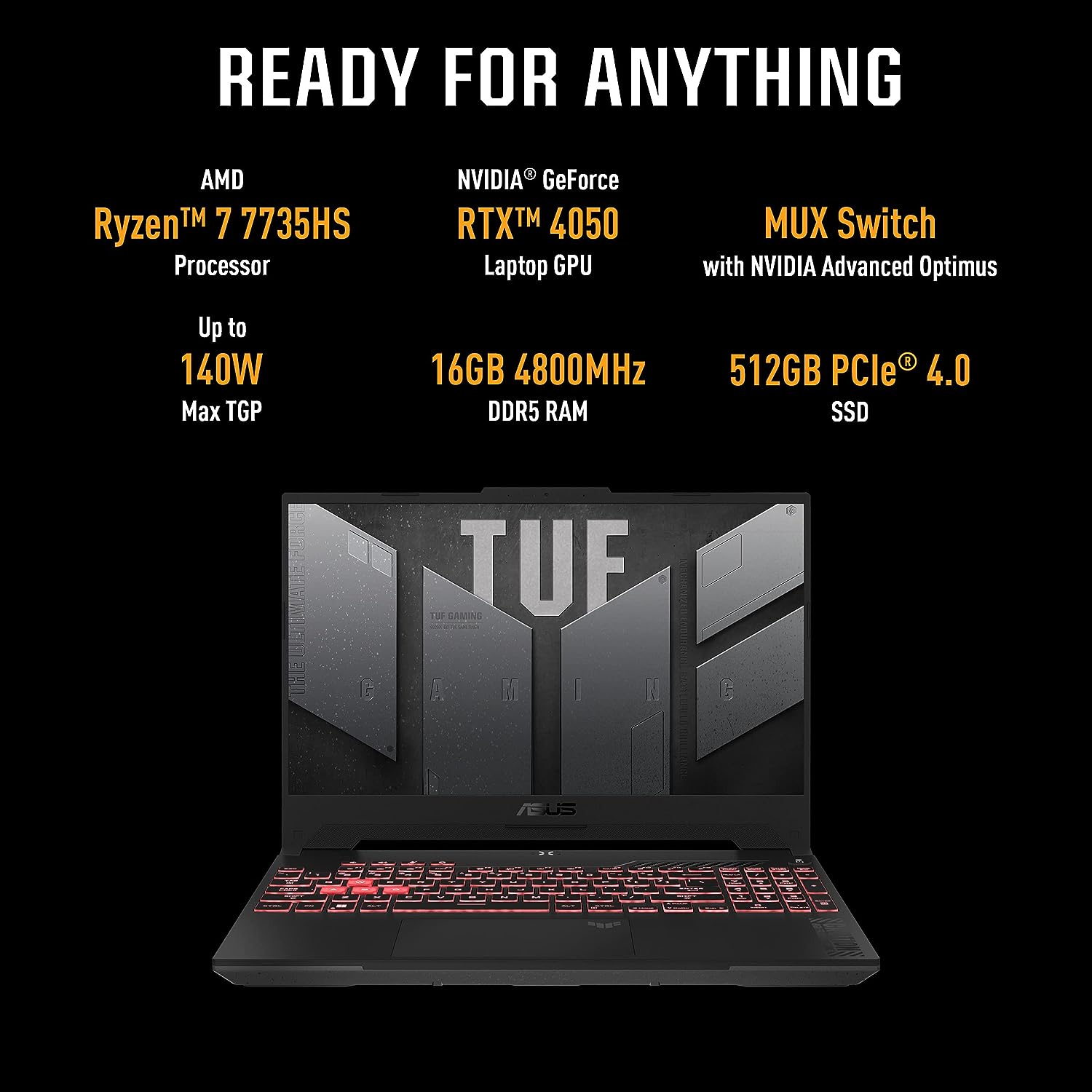 Asus Tuf Gaming F15 R7 7735HS RTX4050 6GB 16GB 512GB Jaeger Gray - image 3