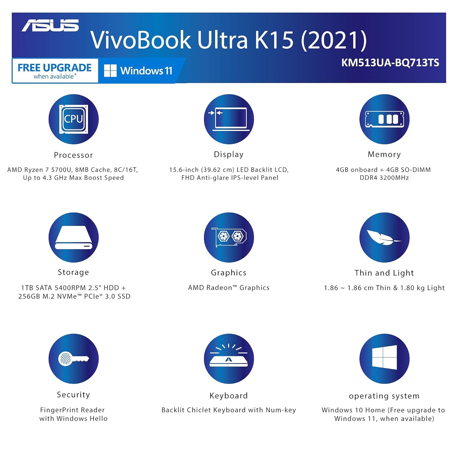 ASUS Vivobook 15 KM513UA-BQ713TS Light Weight Laptop - image 2
