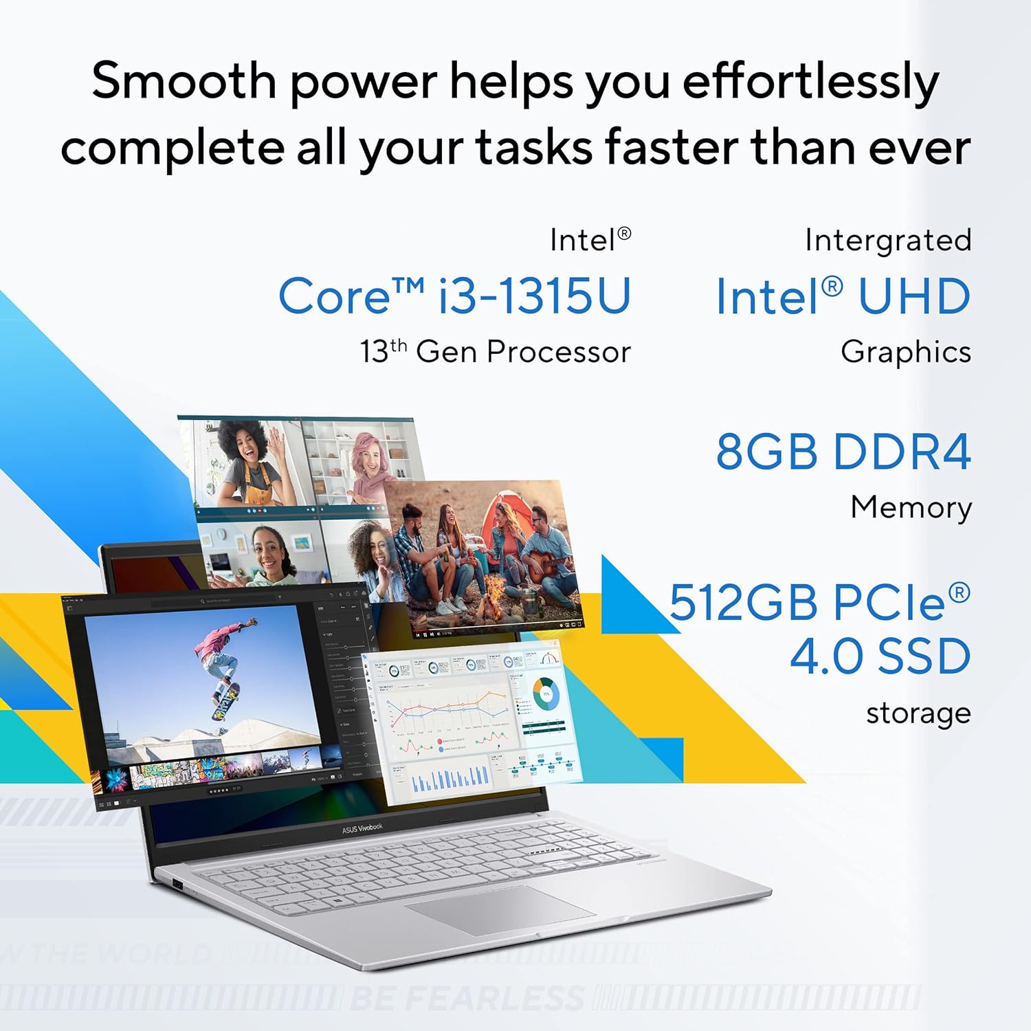 Asus VivoBook 15 Core i3 1315U 8GB 512GB Cool Silver - image 2