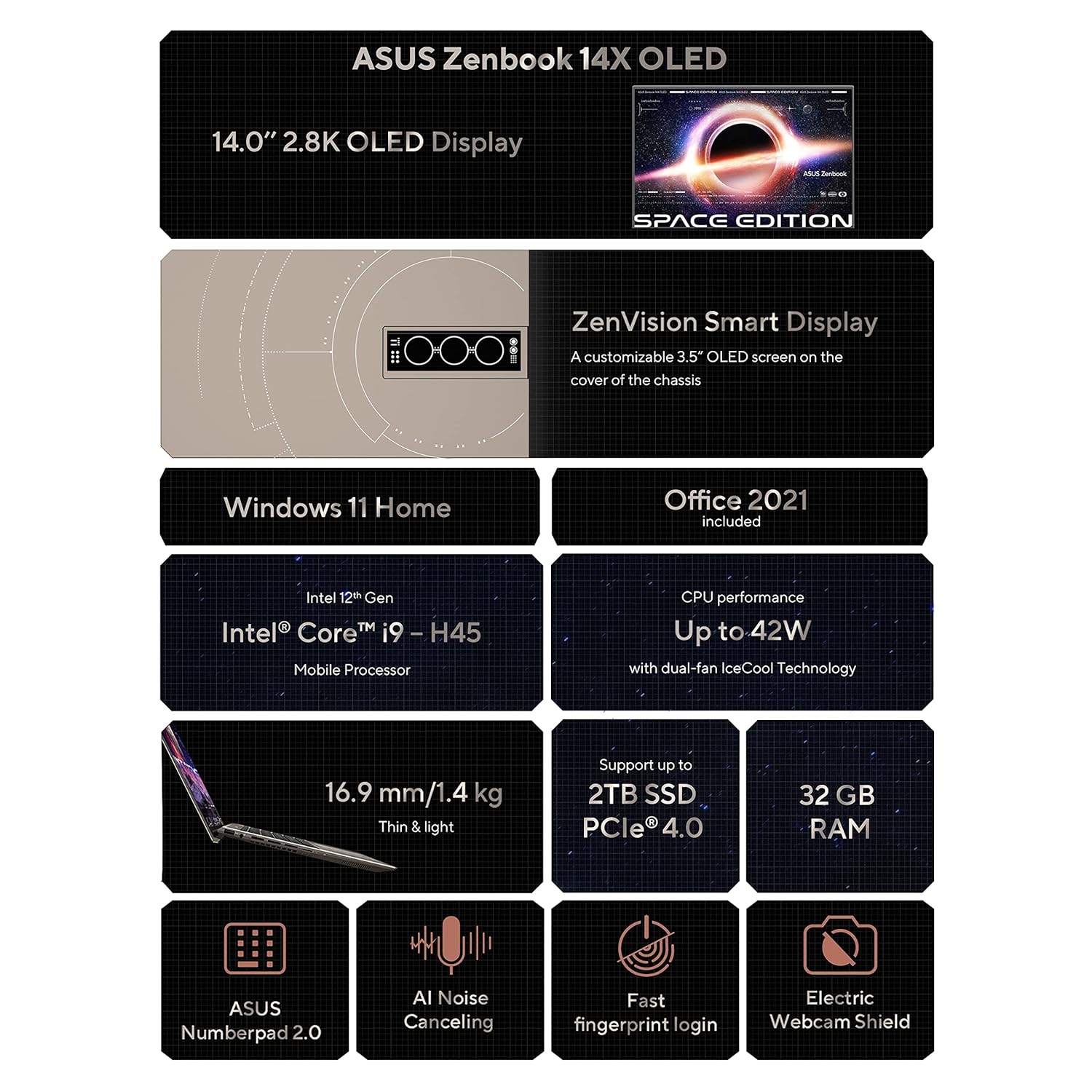 Asus Zenbook 14X OLED UX5401ZAS-KN901WS - image 2