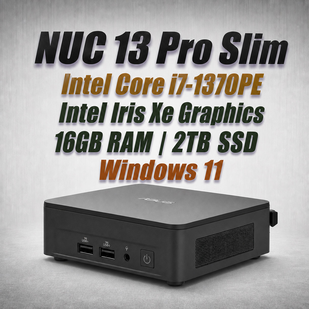 ASUS NUC 13 Pro Slim i7 vPro 1370PE 16GB 1TB Win11 Mini PC - image 2