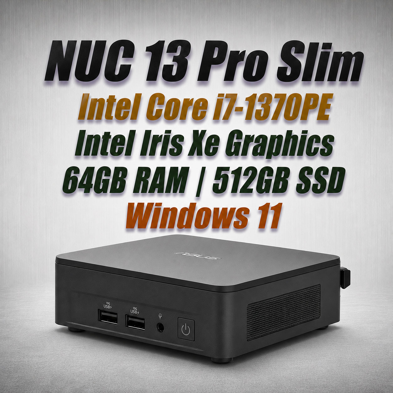 ASUS NUC 13 Pro Slim i7 vPro 1370PE 64GB 500GB Win11 Mini PC - image 2