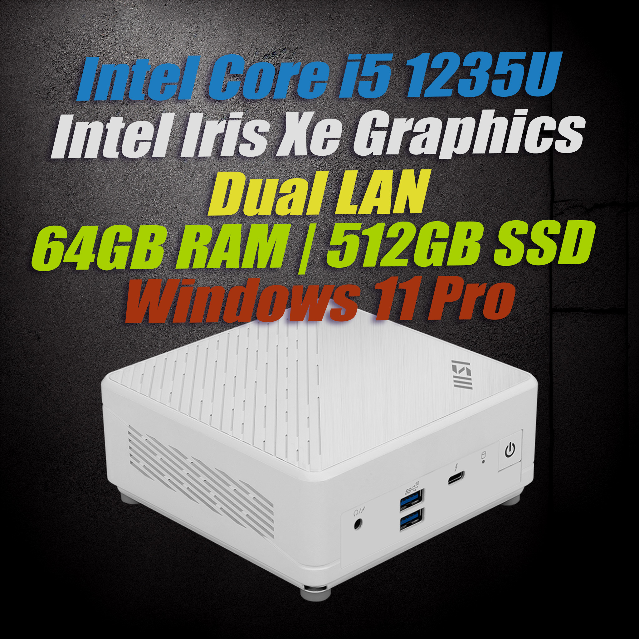 MSI Cubi 5 12M W i5-1235U Barebone|64GB DDR4|512GB SSD| Win11 - image 2