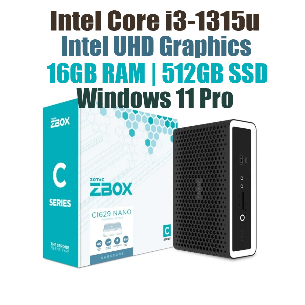 Zotac Mini pc ZBOX CI629 nano Core i3-1315U 16GB 512GB Win11 - image 2