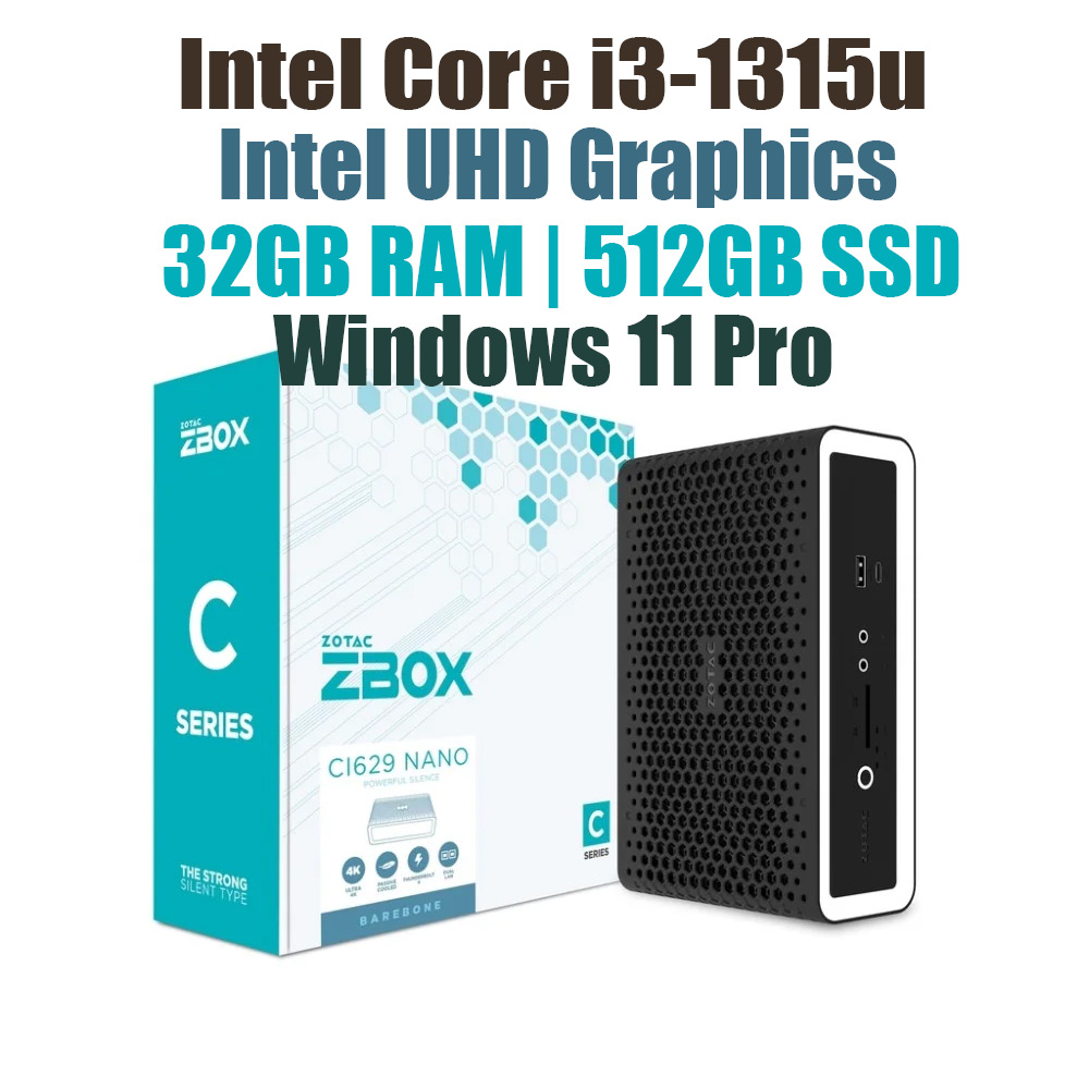 Zotac Mini pc ZBOX CI629 nano Core i3-1315U 32GB 512GB Win11 - image 2