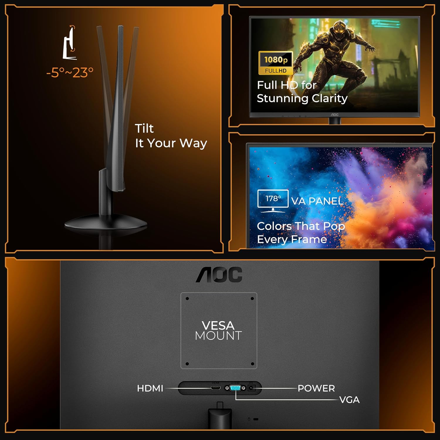 AOC 22B30HM2 21.5inch Full HD Gaming Monitor - image 6