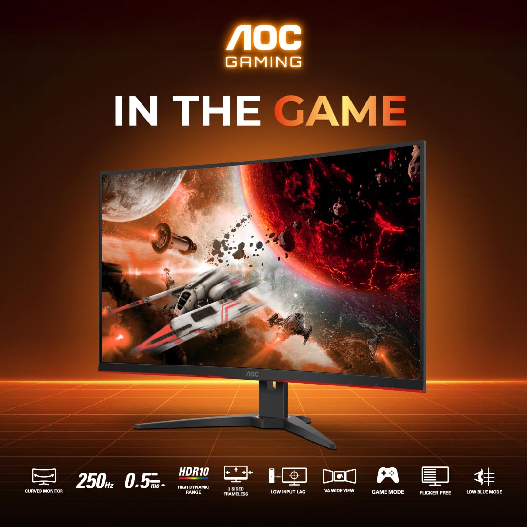 AOC C32G2ZE2 32inch FHD 1500R Curved Gaming Monitor - image 2