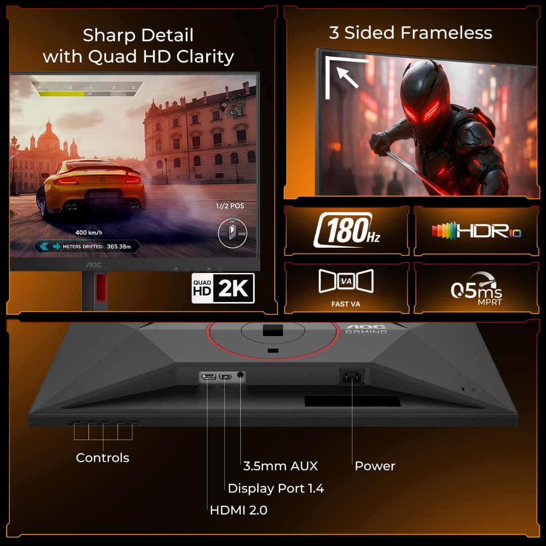AOC CQ27G4 27inch QHD 1500R Curved Gaming Monitor - image 2