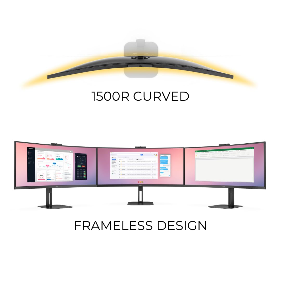 AOC CU34V5CW/BK 34inch Ultrawide Curved WQHD Monitor - image 2