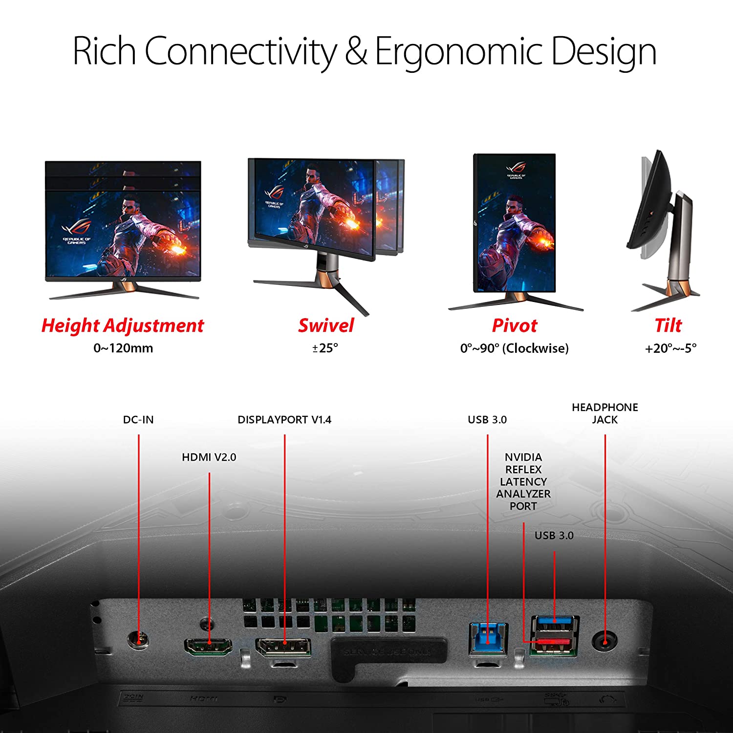 ASUS ROG SWIFT 360Hz PG259QNR Fast IPS G-SYNC 1ms Monitor - image 6