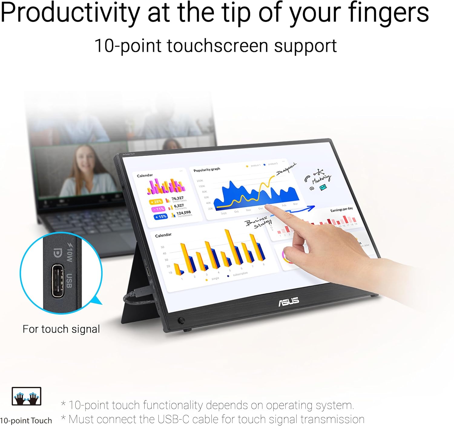 ASUS ZenScreen Touch MB16AMTR 16inch IPS Portable Monitor - image 2