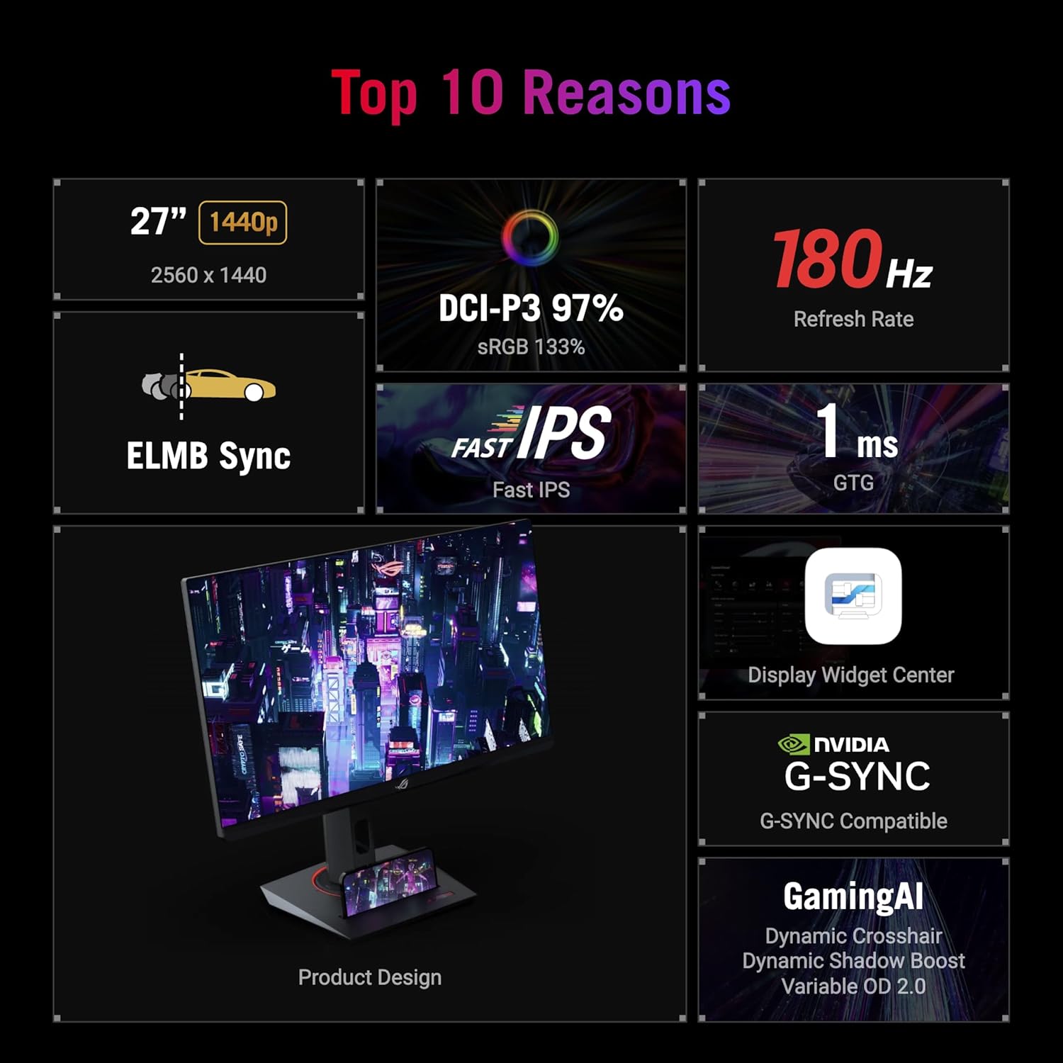 ASUS ROG Strix XG27ACS USB Type-C Gaming Monitor - image 3