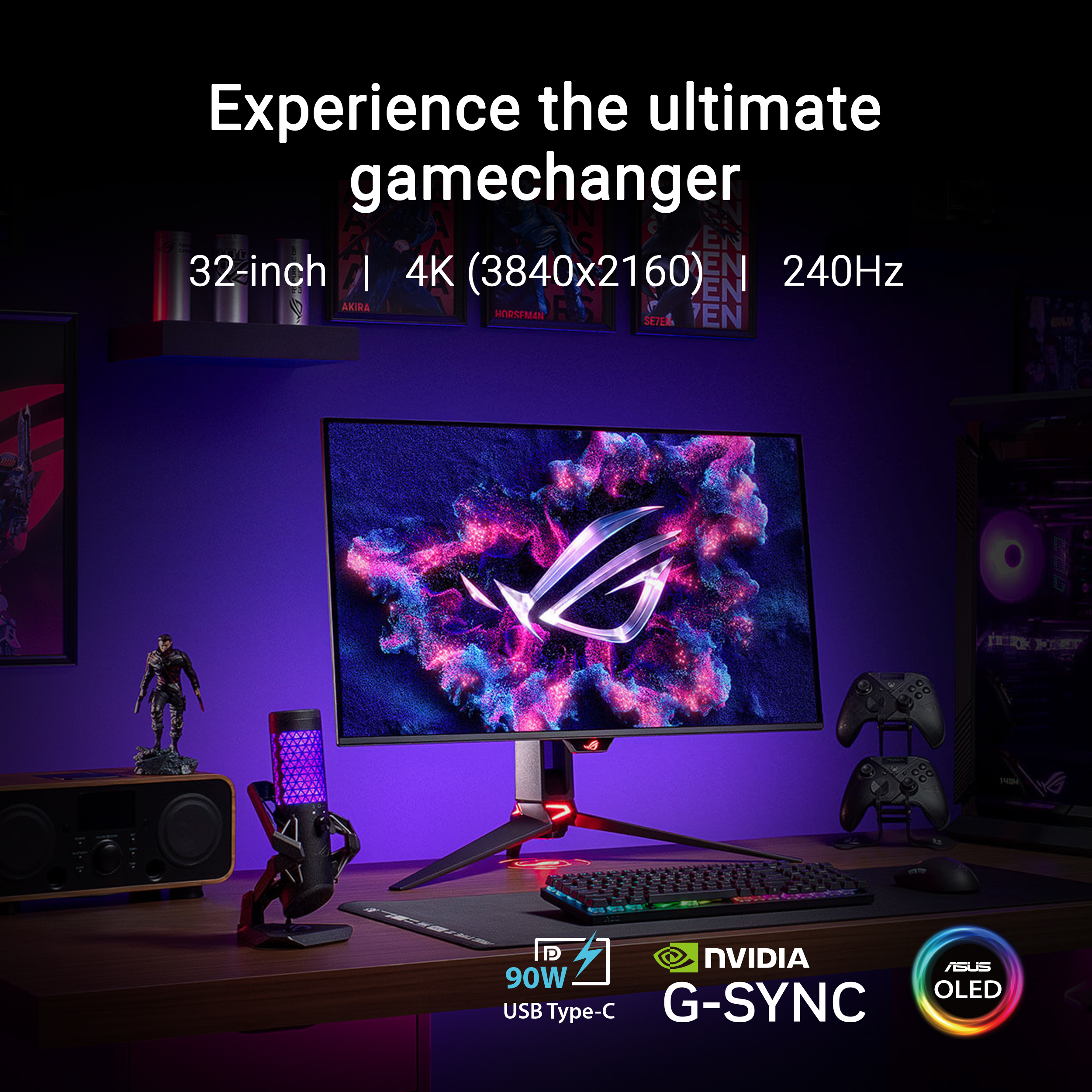 ASUS ROG Swift OLED PG32UCDM 32-inch 4K QD-OLED 240Hz Gaming Monitor - image 3