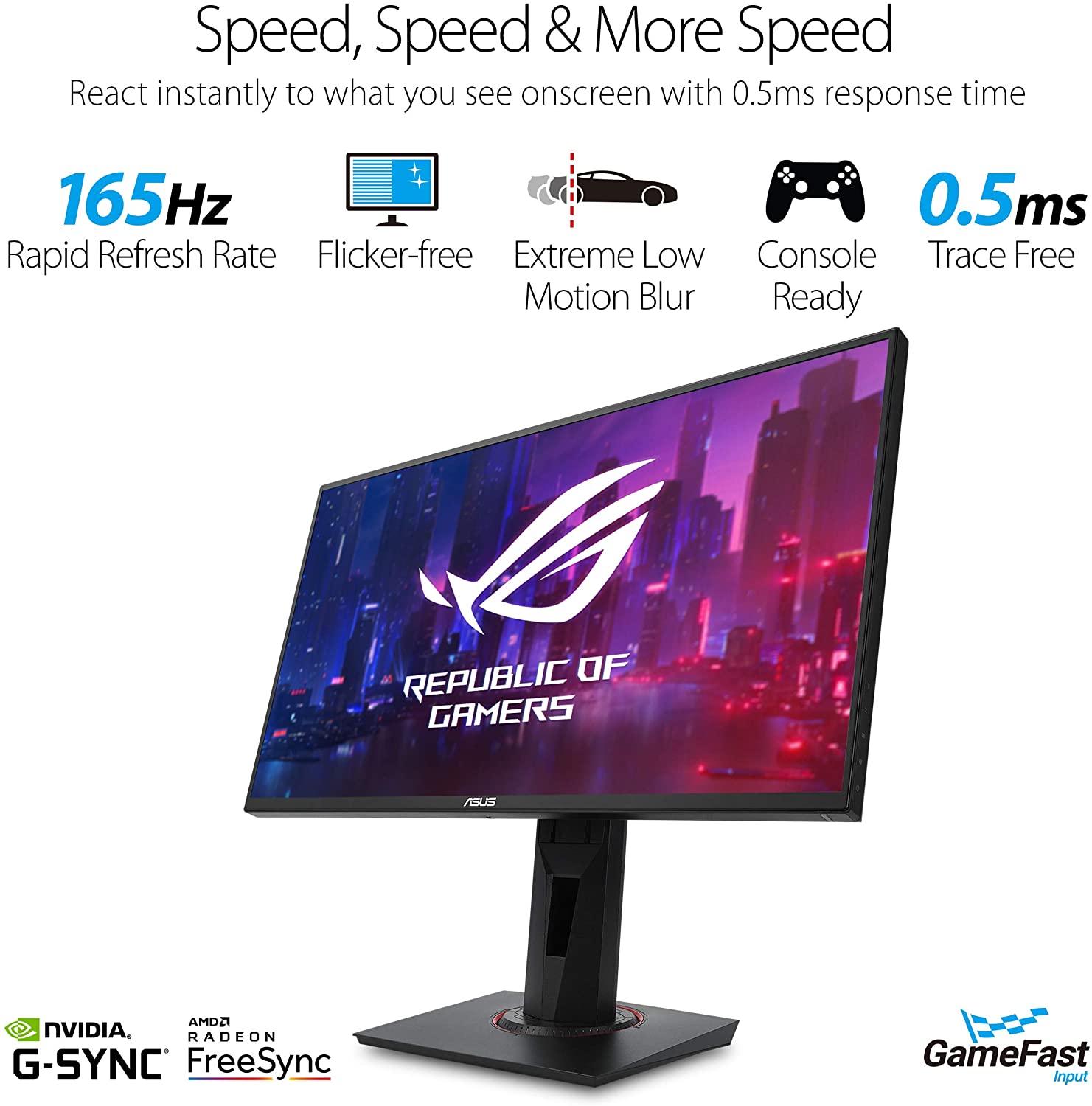 ASUS VG258QR 24.5-inch Full HD 165Hz G-SYNC Compatible Gaming Monitor - image 3