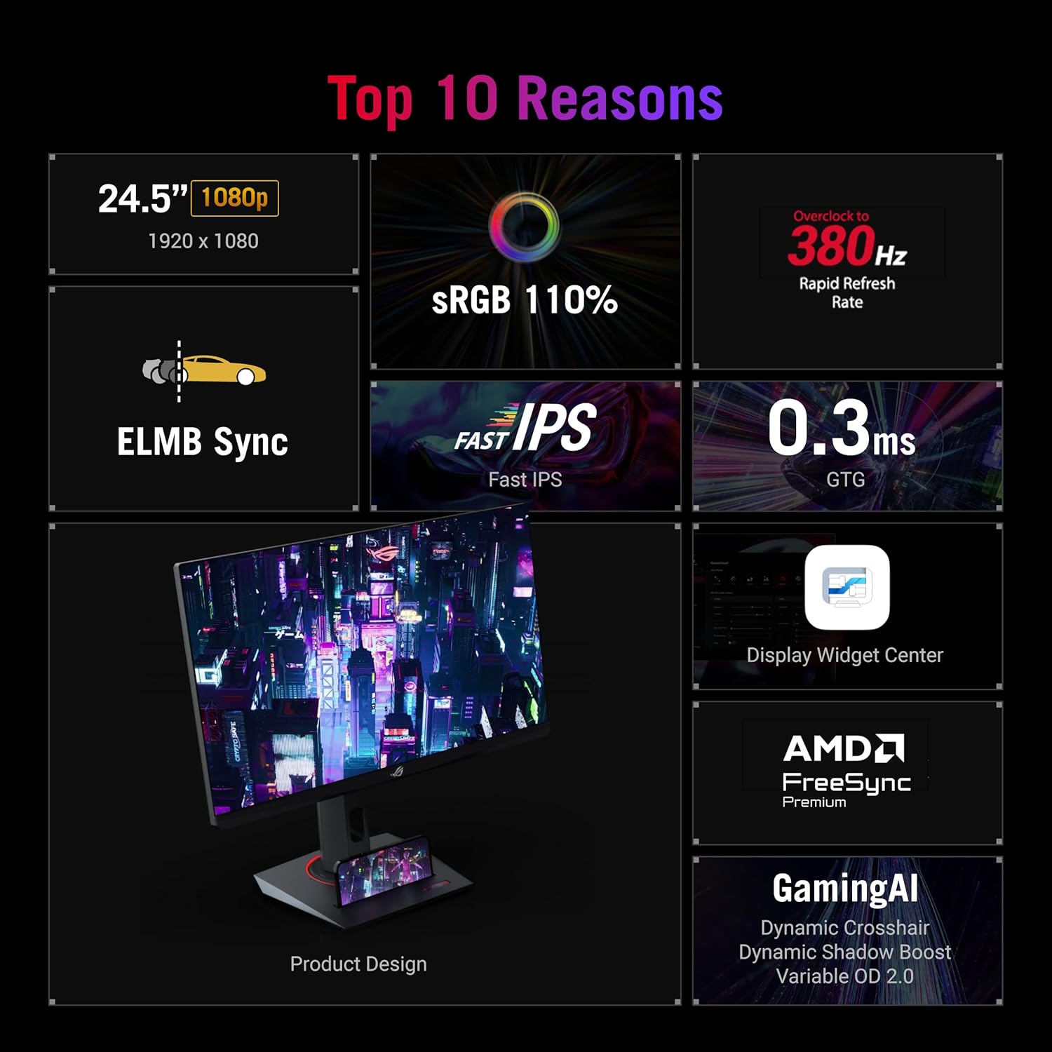 ASUS ROG Strix XG259QNS 24.5-inch Full HD 380Hz IPS Esports Gaming Monitor - image 4