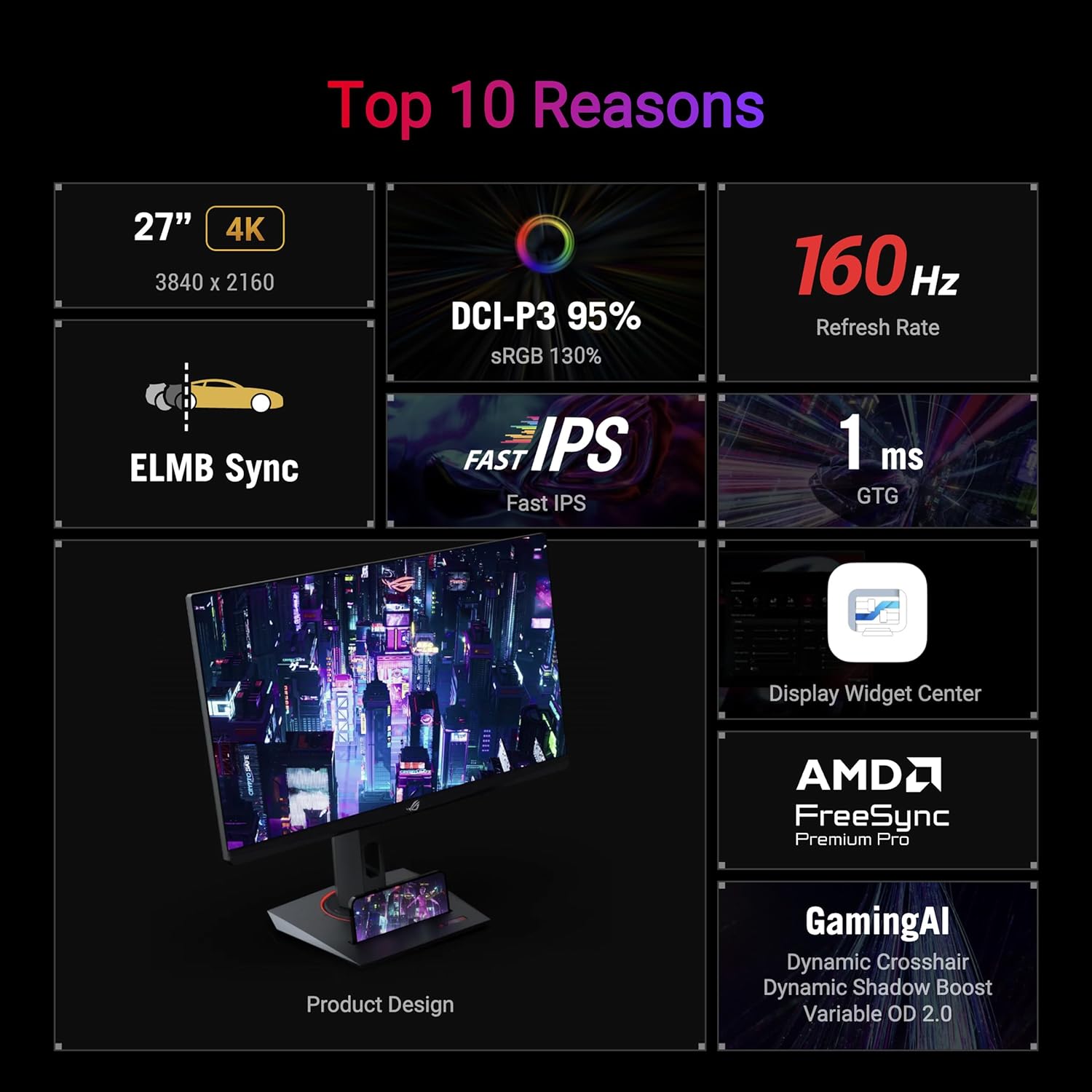 ASUS ROG Strix XG27UCS 27-inch 4K 160Hz Fast IPS Gaming Monitor - image 4
