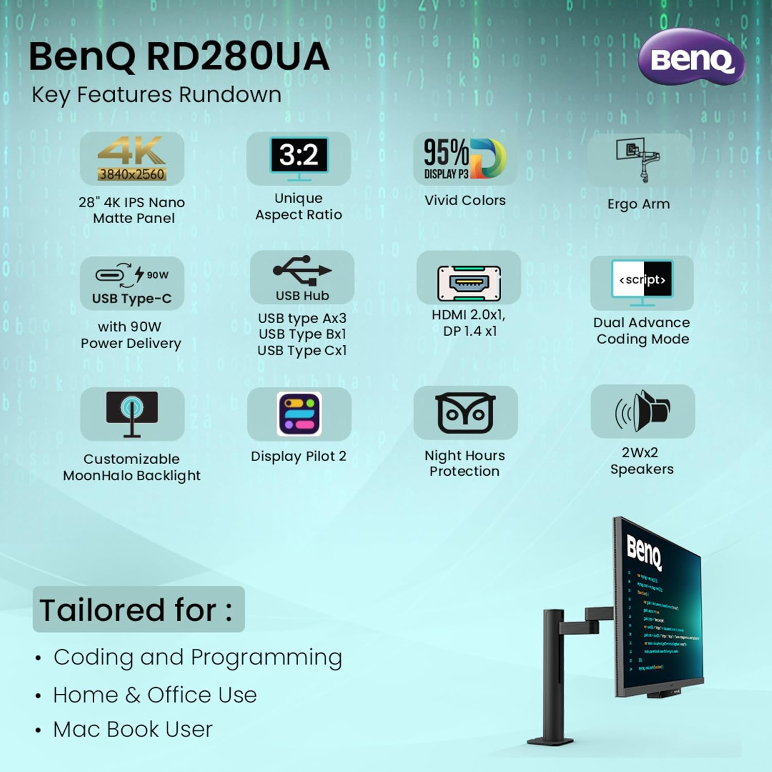 BenQ RD280UA 28inch 4K Programming LED Monitor - image 9