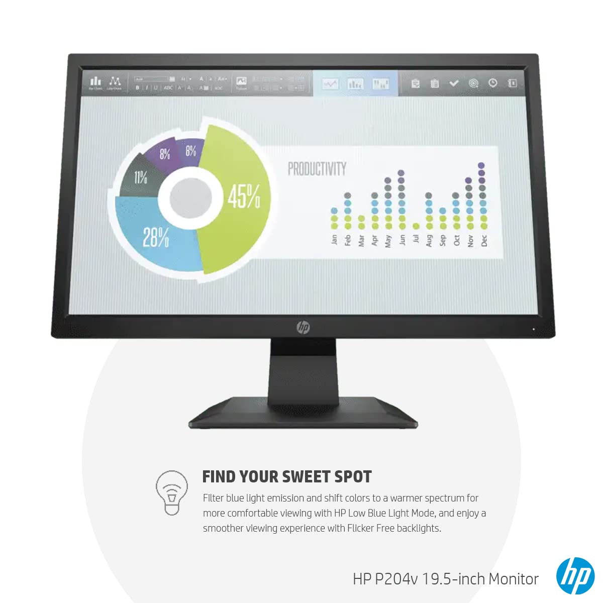 HP P204V 19.5 inch LCD Monitor - image 4