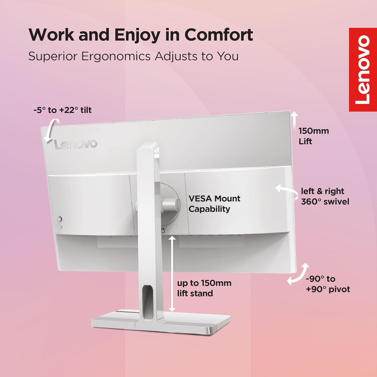 Lenovo L24M-40 24inch FHD IPS Ultraslim Monitor - image 4