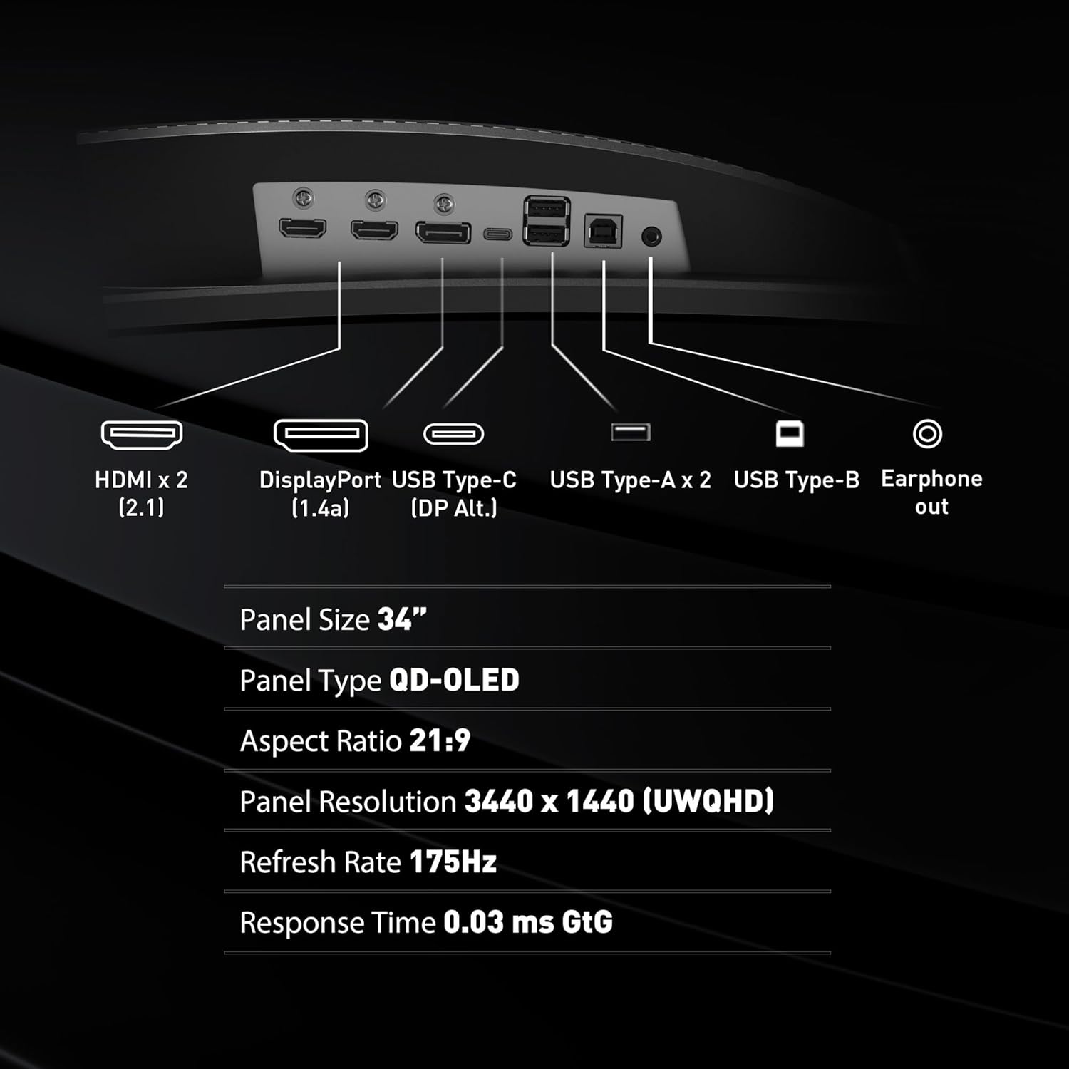 MSI MAG 341CQP QD-OLED 34inch 2K UWQHD Curved Gaming Monitor - image 7