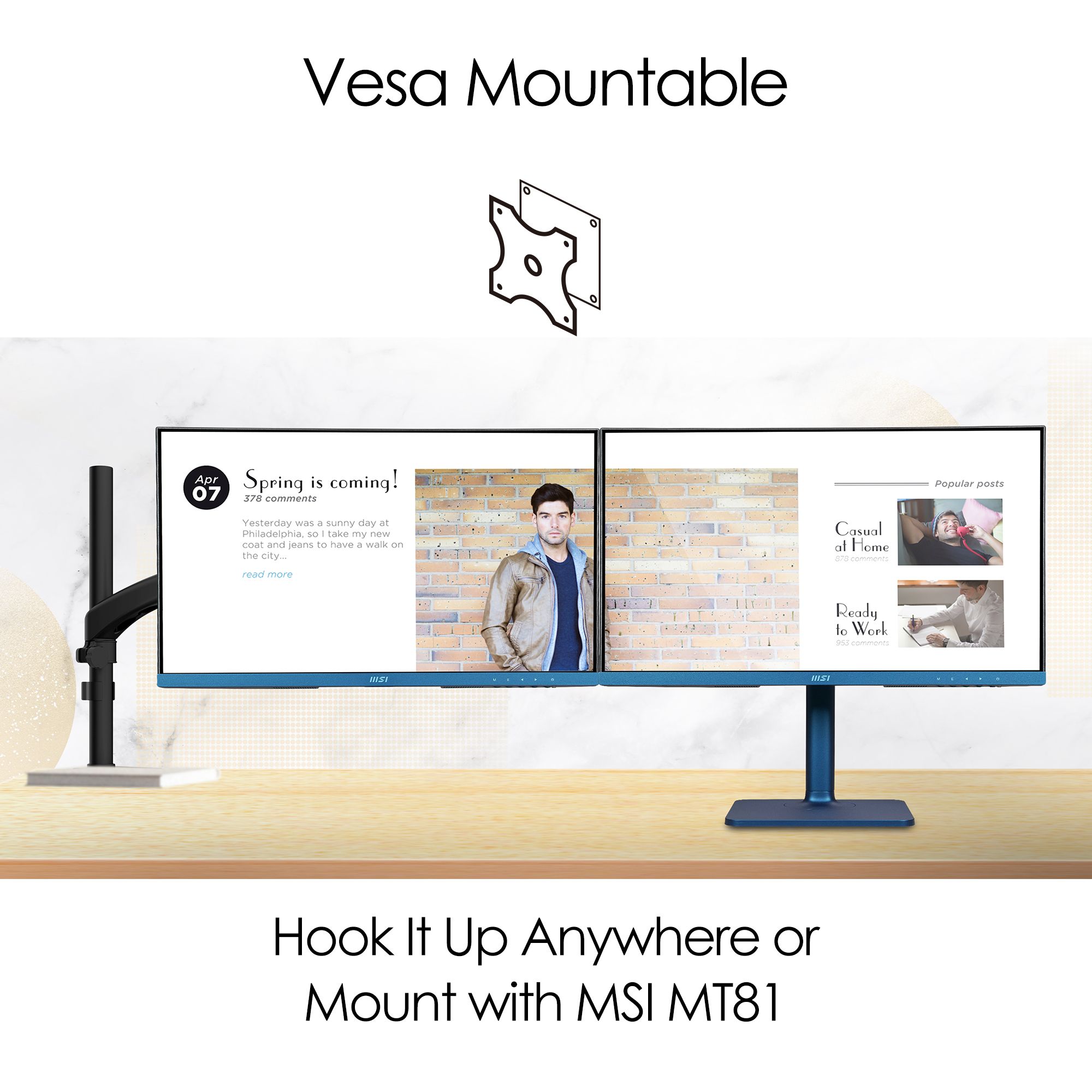 MSI Modern MD241P Ultramarine 24-inch IPS Type C Monitor - image 12