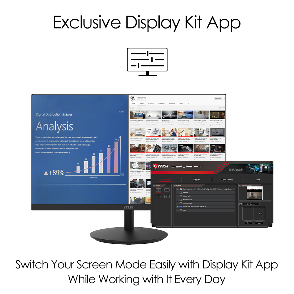 MSI PRO MP242 24 inch 75Hz IPS Panel Full HD LED Monitor - image 9